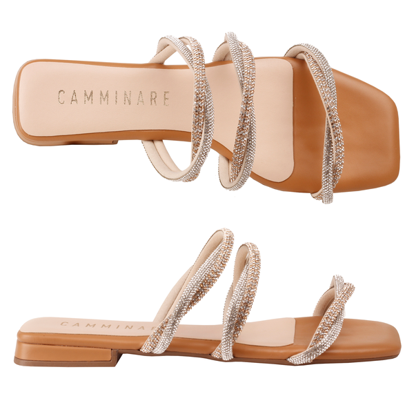 6691.19716-1 / MARYFER / STRASS CRISTAL/BEGE / CAJA DE 12 PARES