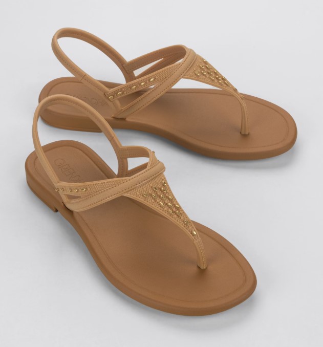 19159_BL161 / GRENDENE / BEIGE MIEL/MARRON / CAJA DE 6 PARES