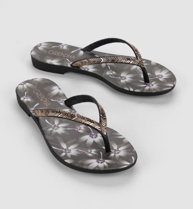 19086_BM129 / GRENDENE / NEGRO FLORES / CAJA DE 6 PARES