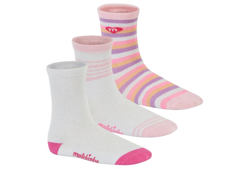 MOLEKINHA CALCETINES / BRANCO-ROSA / BRANCO-PINK / MULTICOLOR  / CAJA DE 12 PARES