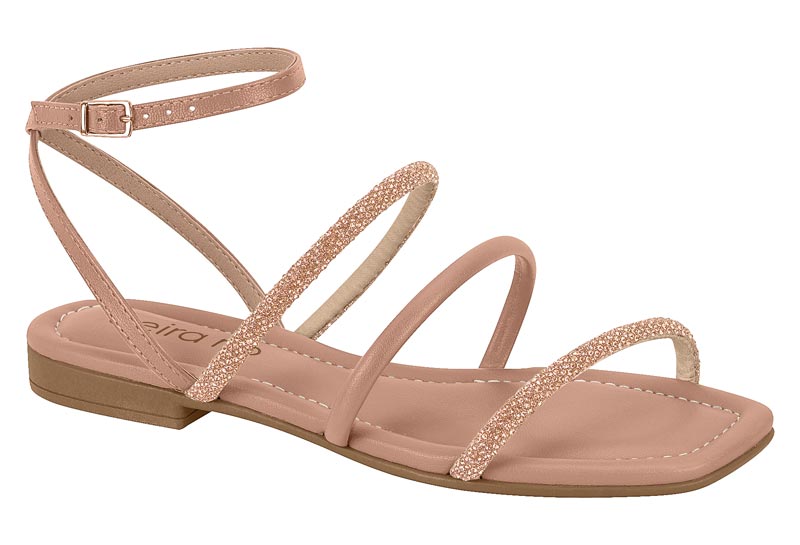 BEIRA RIO / NUDE 658/ORO ROSADO-PLATA / CAJA DE 8 PARES