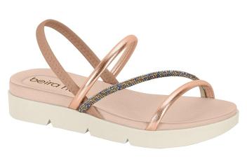 BEIRA RIO / NUDE 658/OURO ROSADO/AZUL-VERDE-OURO ROSADO / CAJA DE 12 PARES