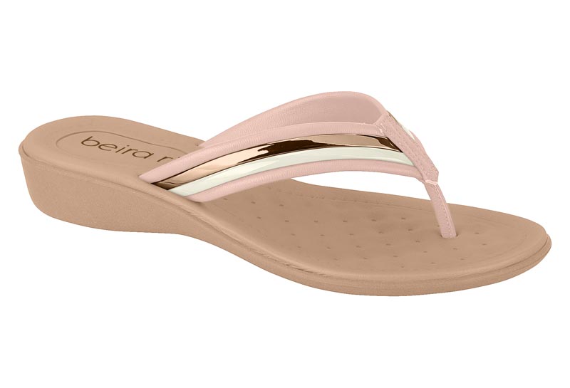 BEIRA RIO / ROSA/BLANCO OFF/ORO ROSADO / CAJA DE 8 PARES