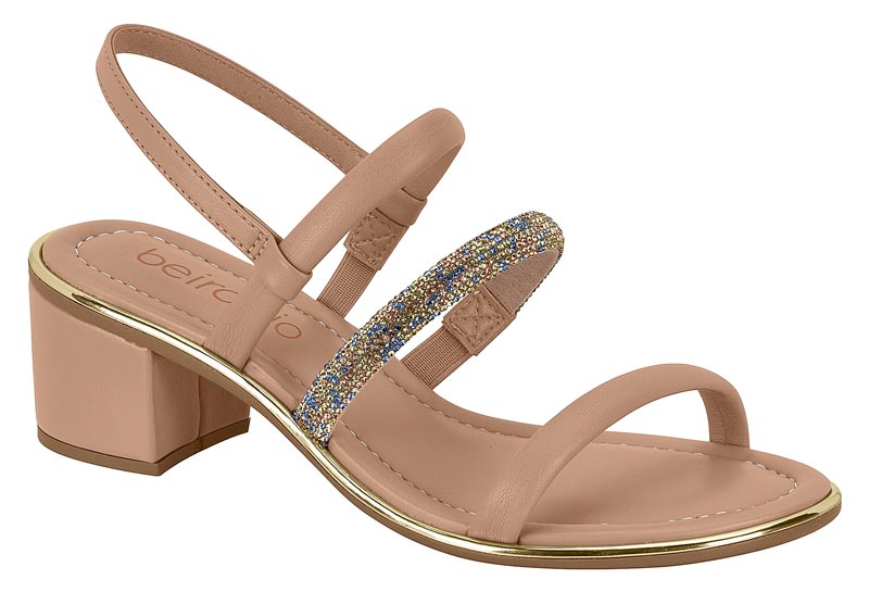 BEIRA RIO / NUDE 658/AZUL-VERDE ORO ROSADO / CAJA DE 8 PARES