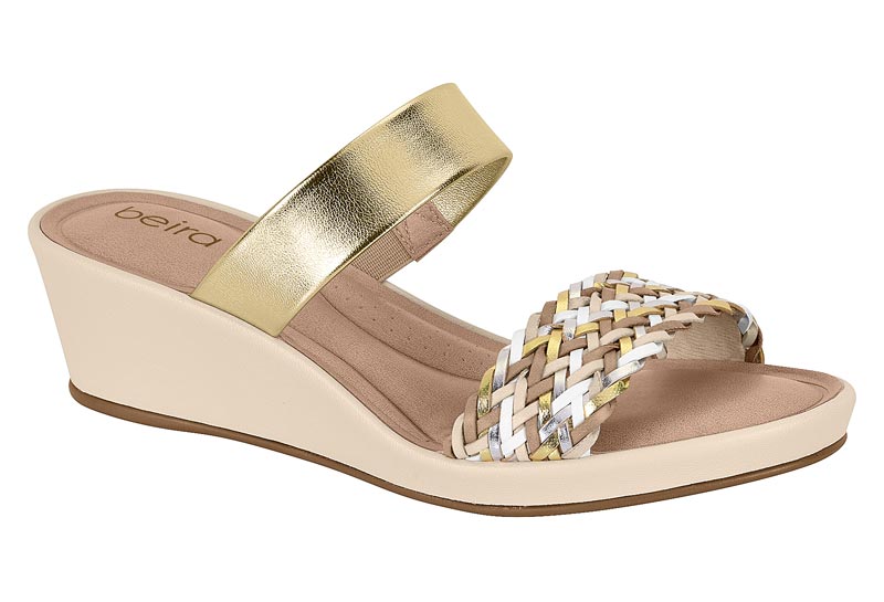 BEIRA RIO / MULTI BRANCO 99/DOURADO / CAJA DE 12 PARES