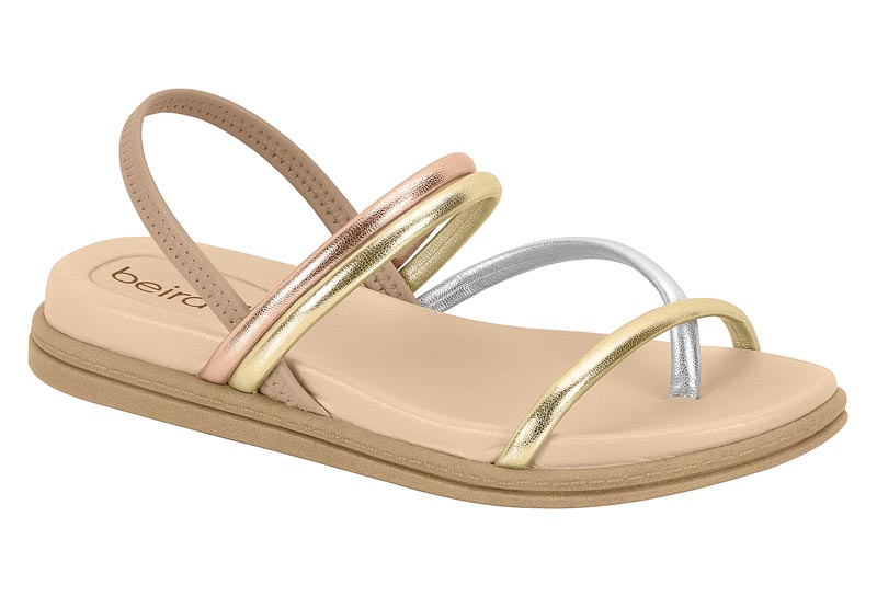 BEIRA RIO / BEIGE/ORO ROSADO/DORADO/PLATA / CAJA DE 8 PARES