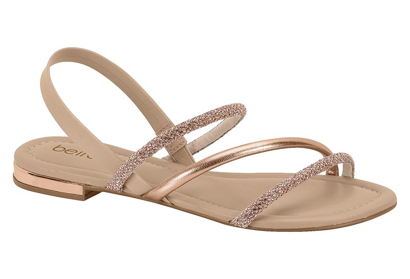 BEIRA RIO / ORO ROSADO-PLATA/ORO ROSADO/BEIGE / CAJA DE 8 PARES