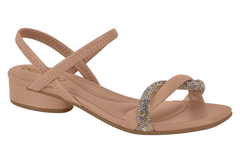 BEIRA RIO / NUDE 658/AZUL-VERDE ORO ROSADO / CAJA DE 8 PARES