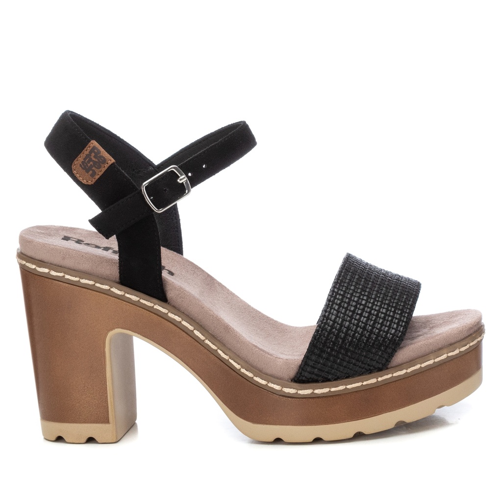 171800 / REFRESH / SANDALIA SRA TEXTIL NEGRO / CAJA DE 8 PARES