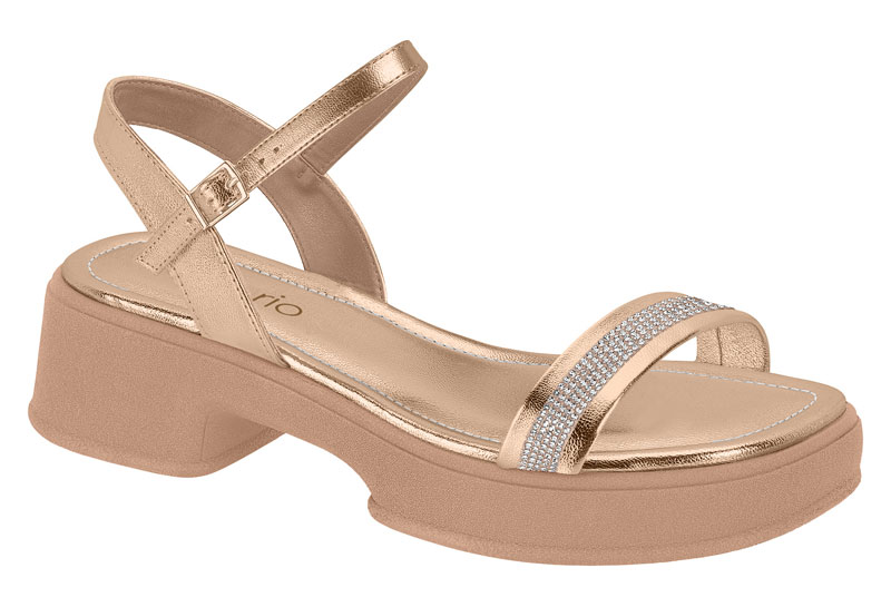 BEIRA RIO / ORO ROSADO/CRISTAL / CAJA DE 8 PARES