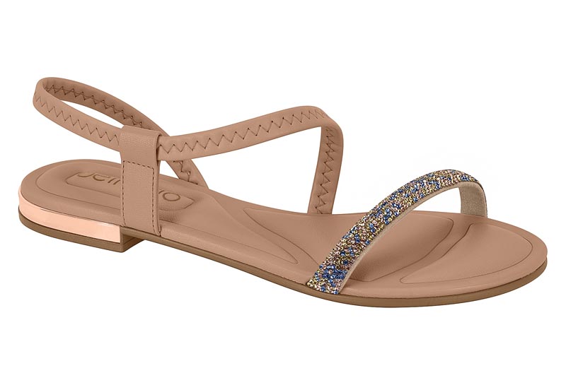 BEIRA RIO / NUDE 658/AZUL-VERDE ORO ROSADO / CAJA DE 12 PARES