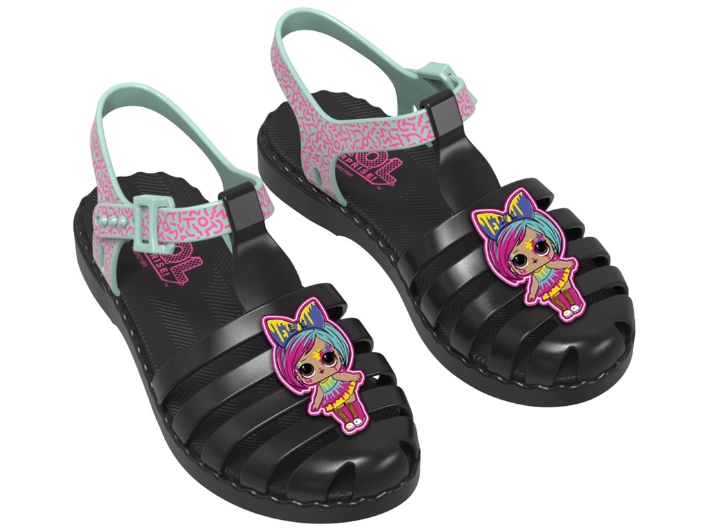 22624_AD280 / GRENDENE / NEGRO/VERDE/ROSA / CAJA DE 6 PARES