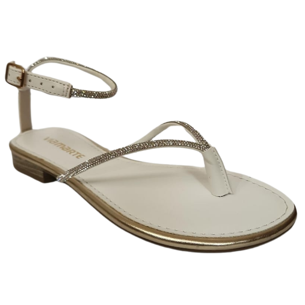 157-007-02 / VIA MARTE / BRANCO/GOLD / CAJA DE 9 PARES