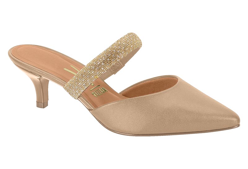 VIZZANO / BEIGE 435/DORADO-CRISTAL / CAJA DE 8 PARES