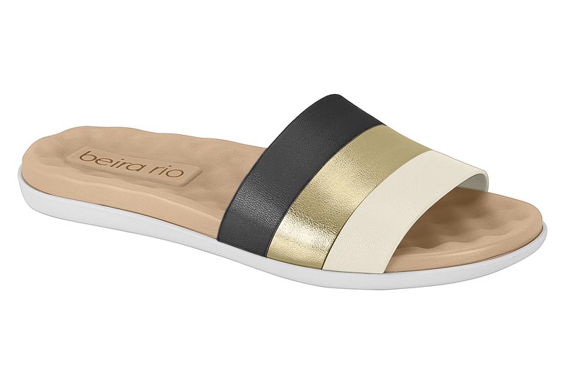 BEIRA RIO / NEGRO/DORADO/BLANCO / CAJA DE 12 PARES