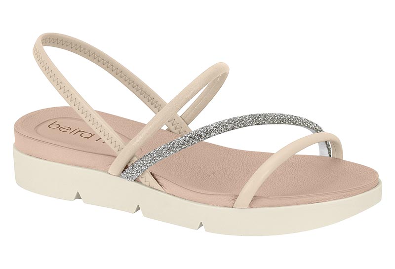 BEIRA RIO / CREMA 985/CRISTAL-PLATA / CAJA DE 12 PARES