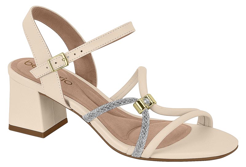 BEIRA RIO / CREMA 985/CRISTAL-PLATA / CAJA DE 8 PARES