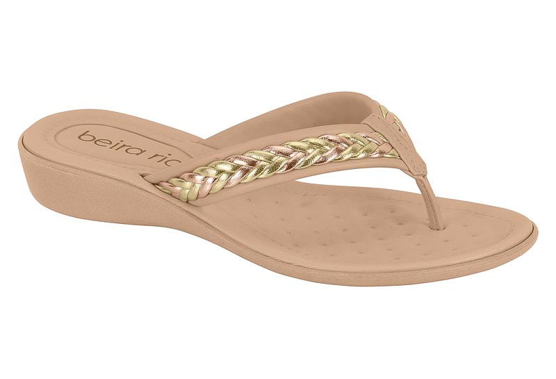 BEIRA RIO / NUDE 658/ORO ROSADO/DORADO / CAJA DE 12 PARES