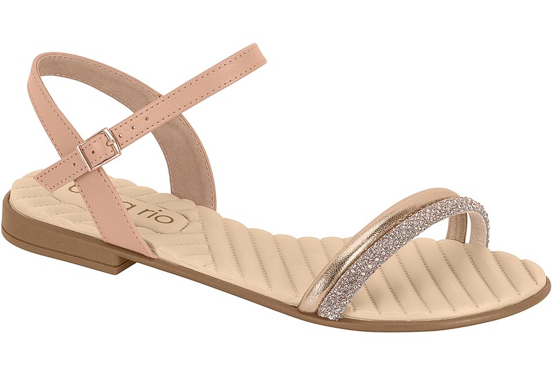 BEIRA RIO / NUDE 658/ORO ROSADO/ORO ROSADO-PLATA / CAJA DE 12 PARES